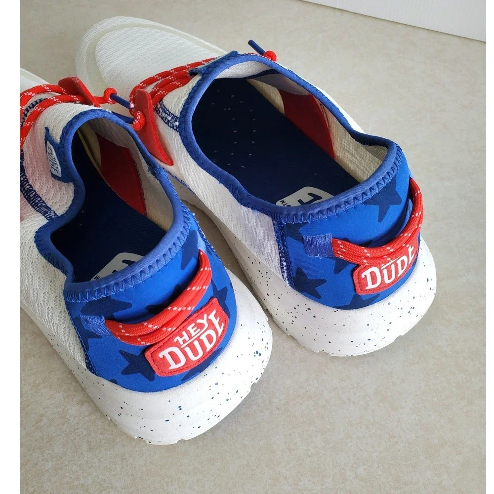 Hey Dude Sirocco Americana Varsity Blue White Red Sneakers Shoes Mens Size 11